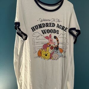 Torrid White and Black Hundred Acre Woods Tee